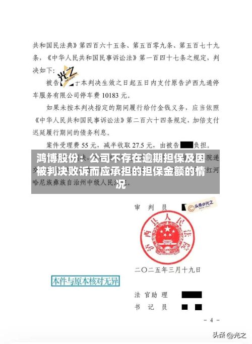 鸿博股份：公司不存在逾期担保及因被判决败诉而应承担的担保金额的情况-第3张图片