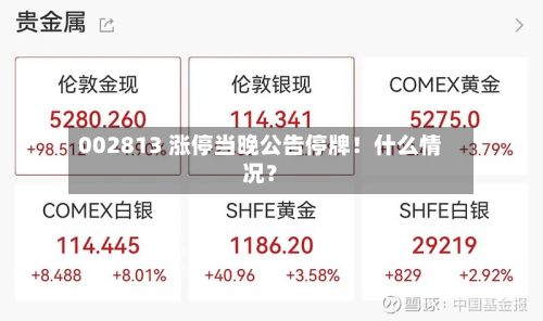 002813 涨停当晚公告停牌！什么情况？