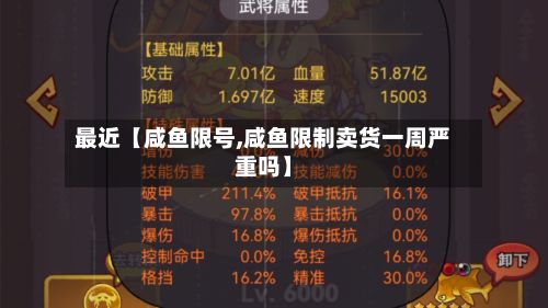 最近【咸鱼限号,咸鱼限制卖货一周严重吗】-第2张图片