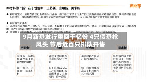 9月新基发行重回千亿份 4只债基抢风头 节后近百只排队开售-第2张图片