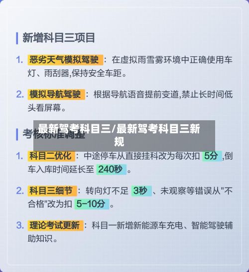 最新驾考科目三/最新驾考科目三新规