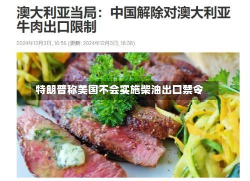 特朗普称美国不会实施柴油出口禁令