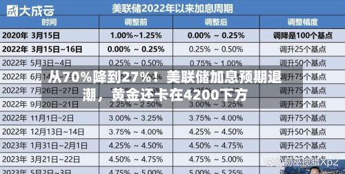 从70%降到27%！美联储加息预期退潮，黄金还卡在4200下方-第2张图片