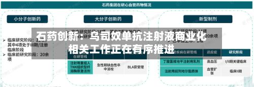 石药创新：乌司奴单抗注射液商业化相关工作正在有序推进-第2张图片