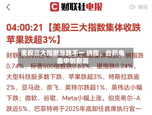 美股三大指数涨跌不一 纳指	、台积电盘中创新高-第2张图片