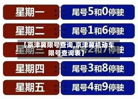 【京津冀限号查询,京津冀机动车限号查询表】-第2张图片