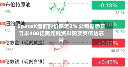 SpaceX盘前股价跌近2% 公司据悉正寻求400亿美元融资以购买英伟达芯片