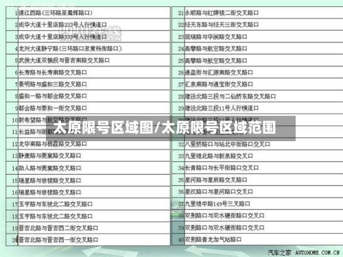 太原限号区域图/太原限号区域范围