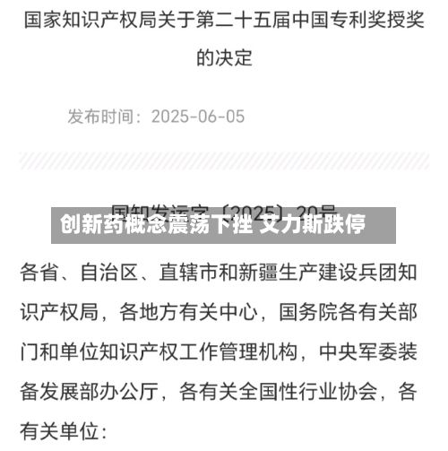 创新药概念震荡下挫 艾力斯跌停