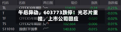 午后异动，603773跌停！光芯片重挫，上市公司回应-第2张图片
