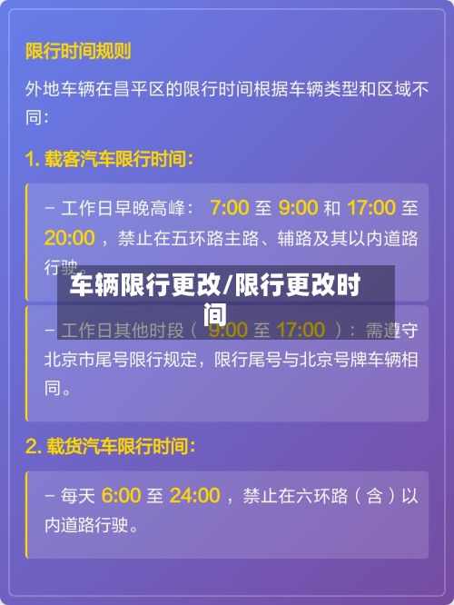 车辆限行更改/限行更改时间