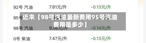 近来【98号汽油最新费用95号汽油费用是多少】
