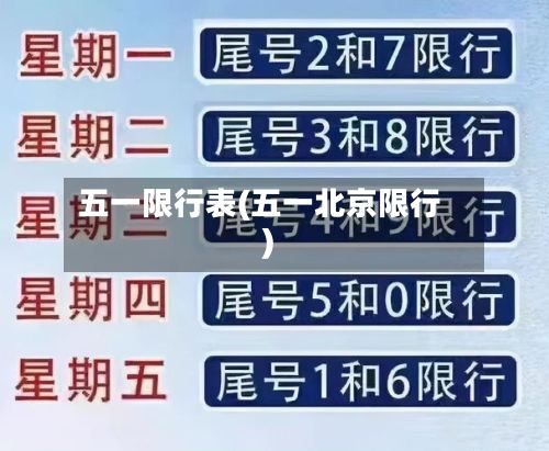 五一限行表(五一北京限行)