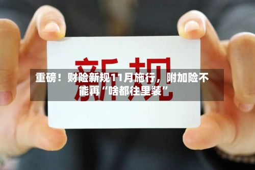 重磅！财险新规11月施行	，附加险不能再“啥都往里装”-第2张图片