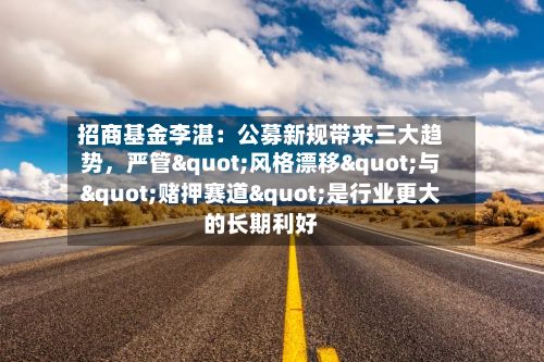 招商基金李湛：公募新规带来三大趋势，严管"风格漂移"与"赌押赛道"是行业更大的长期利好-第3张图片
