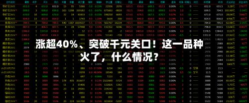 涨超40%、突破千元关口！这一品种火了	，什么情况？-第3张图片