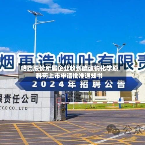哈药股份所属企业收到硫酸钠化学原料药上市申请批准通知书-第3张图片