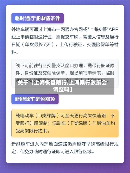 关于【上海恢复限行,上海限行政策会调整吗】