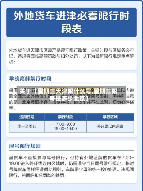 关于【星期三天津限什么号,星期三限号是多少北京】-第2张图片