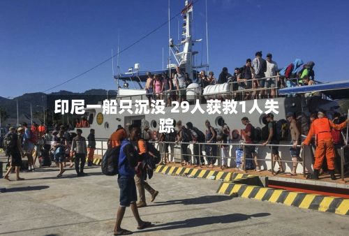 印尼一船只沉没 29人获救1人失踪