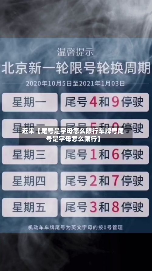 近来【尾号是字母怎么限行车牌号尾号是字母怎么限行】-第2张图片