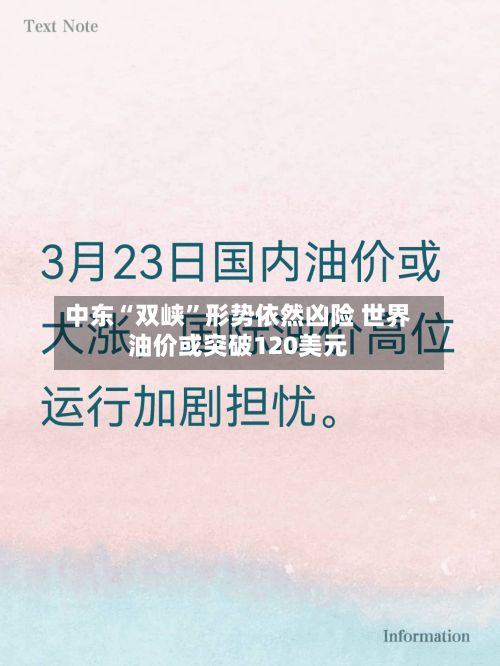 中东“双峡”形势依然凶险 世界油价或突破120美元