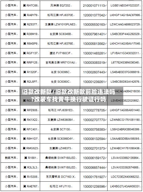 旧款改新款/旧款改新款前脸违法吗?改装车找黄牛换行驶证行吗