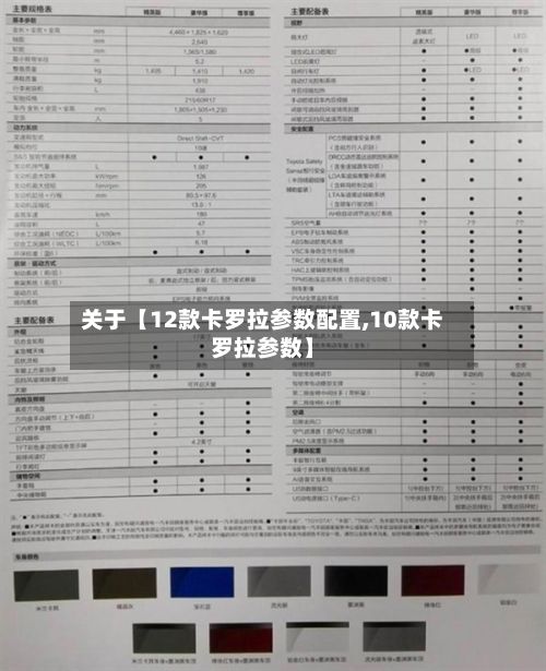 关于【12款卡罗拉参数配置,10款卡罗拉参数】