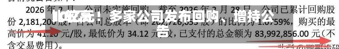 比较高10亿元！多家公司发布回购	、增持公告-第3张图片