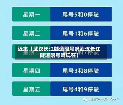 近来【武汉长江隧道限号吗武汉长江隧道限号吗现在】