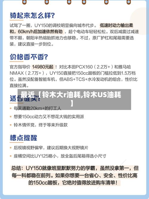 最近【铃木大r油耗,铃木US油耗】