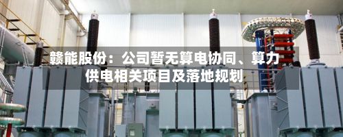 赣能股份：公司暂无算电协同、算力供电相关项目及落地规划-第2张图片