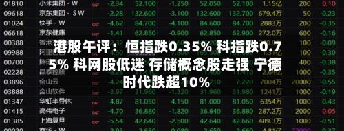 港股午评：恒指跌0.35% 科指跌0.75% 科网股低迷 存储概念股走强 宁德时代跌超10%-第3张图片