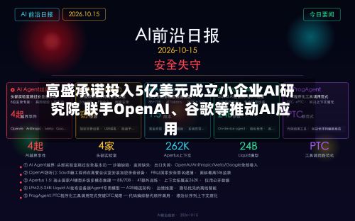 高盛承诺投入5亿美元成立小企业AI研究院 联手OpenAI、谷歌等推动AI应用-第2张图片