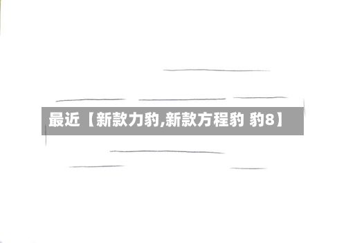 最近【新款力豹,新款方程豹 豹8】
