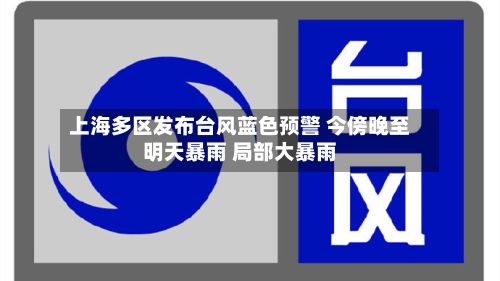 上海多区发布台风蓝色预警 今傍晚至明天暴雨 局部大暴雨
