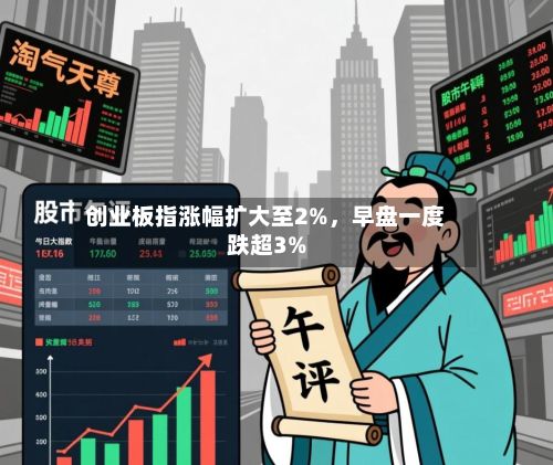 创业板指涨幅扩大至2%，早盘一度跌超3%