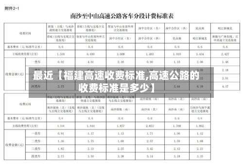 最近【福建高速收费标准,高速公路的收费标准是多少】